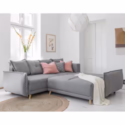 Best Mobilier Lena Canapé d'angle 5 siège(s) Gris