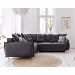 Best Mobilier Lena Canapé d'angle 5 siège(s) Marron