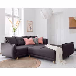 Best Mobilier Lena Canapé d'angle 5 siège(s) Marron