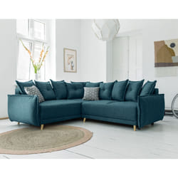Best Mobilier Lena Canapé d'angle 5 siège(s) Bleu