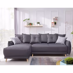 Best Mobilier Lena, Marron, Tissu, Bois, 2460 mm, 1550 mm, 850 mm