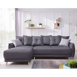 Best Mobilier Lena Canapé d'angle 4 siège(s) Marron