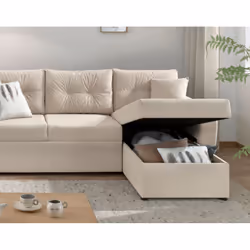 Best Mobilier Astoria Canapé d'angle 4 siège(s) Bleu, Marine - Vue supplémentaire 4