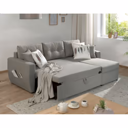 Best Mobilier Astoria Canapé d'angle 4 siège(s) Gris