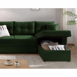 Best Mobilier Brooke Canapé d'angle 5 siège(s) Bleu - Vue supplémentaire 4