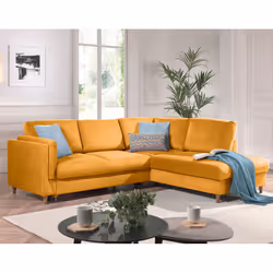 Best Mobilier Brooke, Couleur rouille, Velours, Bois, 2350 mm, 2000 mm, 850 mm