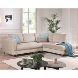 Best Mobilier Brooke Canapé d'angle 5 siège(s) Bleu