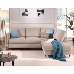 Best Mobilier Brooke Canapé d'angle 5 siège(s) Bleu