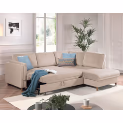 Best Mobilier Brooke Canapé d'angle 5 siège(s) Bleu