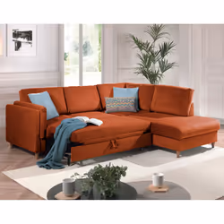 Best Mobilier Brooke Canapé d'angle 5 siège(s) Rose
