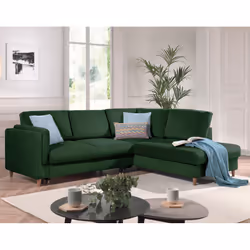 Best Mobilier Brooke, Bleu, Velours, Bois, 2350 mm, 2000 mm, 850 mm