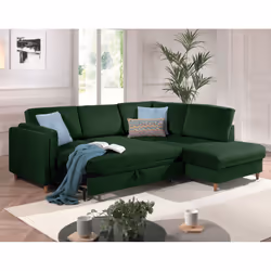 Best Mobilier Brooke Canapé d'angle 5 siège(s) Bleu