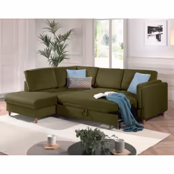 Best Mobilier Brooke Canapé d'angle 5 siège(s) Vert