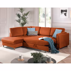 Best Mobilier Brooke Canapé d'angle 5 siège(s) Rose
