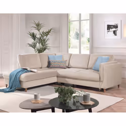 Best Mobilier Brooke, Bleu, Velours, Bois, 2350 mm, 2000 mm, 850 mm