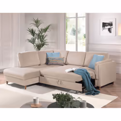 Best Mobilier Brooke Canapé d'angle 5 siège(s) Bleu