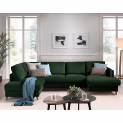 Best Mobilier Anna Canapé d'angle 5 siège(s) Bleu
