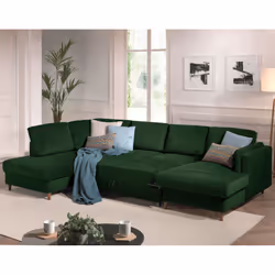 Best Mobilier Anna Canapé d'angle 5 siège(s) Bleu