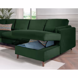 Best Mobilier Anna Canapé d'angle 5 siège(s) Bleu - Vue supplémentaire 4