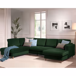 Best Mobilier Anna Canapé d'angle 5 siège(s) Bleu - Vue supplémentaire 5