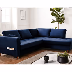 Best Mobilier Anna, Gris, Velours, Bois, 2300 mm, 1980 mm, 850 mm
