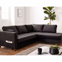 Best Mobilier Anna, Jaune, Velours, Bois, 2300 mm, 1980 mm, 850 mm