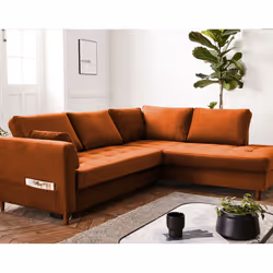 Best Mobilier Anna, Rose, Velours, Bois, 2300 mm, 1980 mm, 850 mm