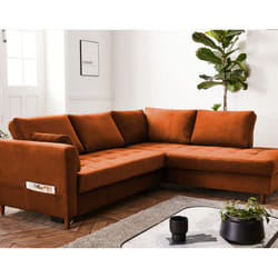 Best Mobilier Anna Canapé d'angle 5 siège(s) Rose