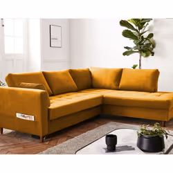Best Mobilier Anna, Couleur rouille, Velours, Bois, 2300 mm, 1980 mm, 850 mm