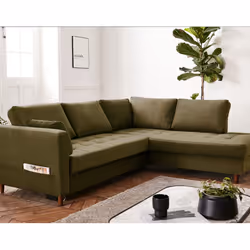Best Mobilier Anna, Vert, Velours, Bois, 2300 mm, 1980 mm, 850 mm