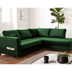 Best Mobilier Anna Canapé d'angle 5 siège(s) Bleu