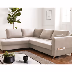 Best Mobilier Anna, Bleu, Velours, Bois, 2300 mm, 1980 mm, 850 mm