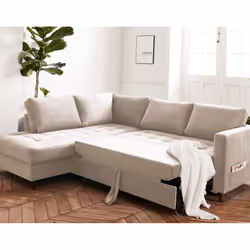 Best Mobilier Anna Canapé d'angle 5 siège(s) Bleu