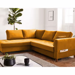 Best Mobilier Anna, Couleur rouille, Velours, Bois, 2300 mm, 1980 mm, 850 mm