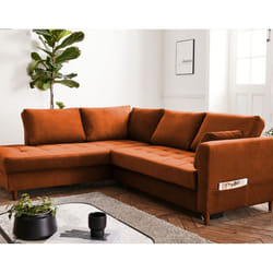 Best Mobilier Anna Canapé d'angle 5 siège(s) Rose