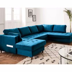 Best Mobilier Anna, Beige, Velours, Bois, Bois, 2970 mm, 1970 mm