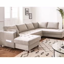 Best Mobilier Anna, Bleu, Velours, Bois, Bois, 2970 mm, 1970 mm