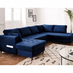 Best Mobilier Anna, Gris, Velours, Bois, Bois, 2970 mm, 1970 mm