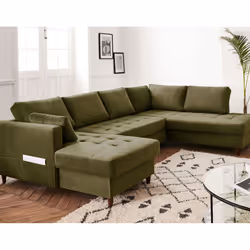 Best Mobilier Anna, Vert, Velours, Bois, Bois, 2970 mm, 1970 mm