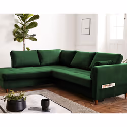 Best Mobilier Anna, Bleu, Velours, Bois, Bois, 2970 mm, 1970 mm