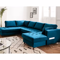 Best Mobilier Anna, Beige, Velours, Bois, Bois, 2970 mm, 1970 mm