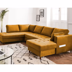 Best Mobilier Anna, Couleur rouille, Velours, Bois, Bois, 2970 mm, 1970 mm