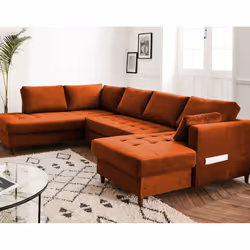 Best Mobilier Anna, Rose, Velours, Bois, Bois, 2970 mm, 1970 mm
