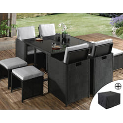 Best Mobilier Fira ensemble de meubles de jardin Noir