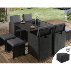 Best Mobilier Fira ensemble de meubles de jardin Noir