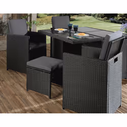 Best Mobilier Fira ensemble de meubles de jardin Noir