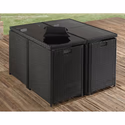 Best Mobilier Fira ensemble de meubles de jardin Noir