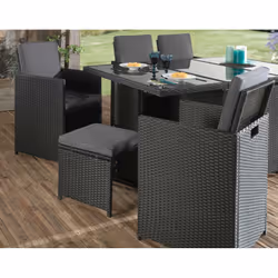 Best Mobilier Fira ensemble de meubles de jardin Noir