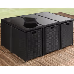 Best Mobilier Fira ensemble de meubles de jardin Noir