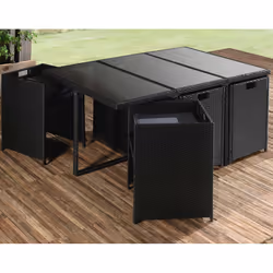 Best Mobilier Fira ensemble de meubles de jardin Noir - Vue supplémentaire 6